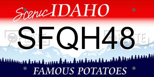 SFQH48 Idaho License Plate