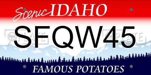 SFQW45 Idaho License Plate