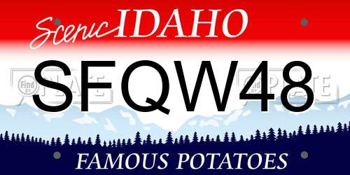 SFQW48 Idaho License Plate