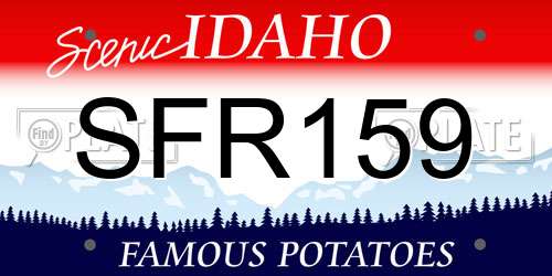 SFR159 Idaho License Plate
