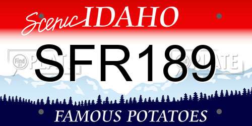 SFR189 Idaho License Plate