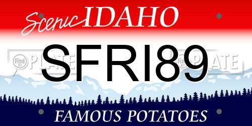 SFRI89 Idaho License Plate
