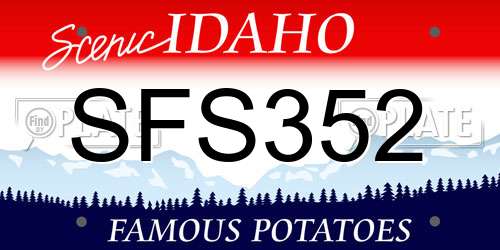 SFS352 Idaho License Plate