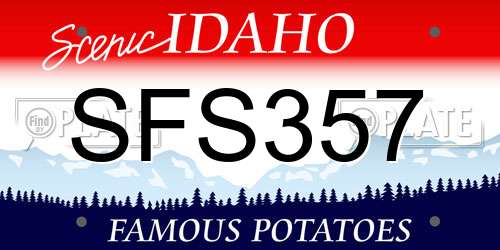 SFS357 Idaho License Plate