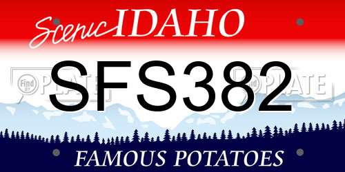 SFS382 Idaho License Plate