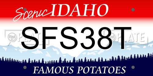 SFS38T Idaho License Plate
