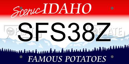 SFS38Z Idaho License Plate