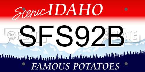 SFS92B Idaho License Plate