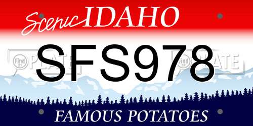 SFS978 Idaho License Plate