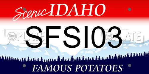 SFSI03 Idaho License Plate