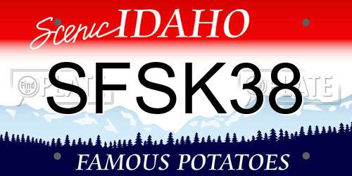 SFSK38 Idaho License Plate