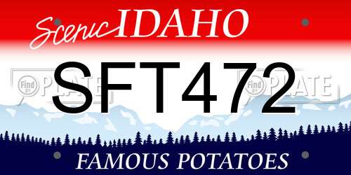 SFT472 Idaho License Plate
