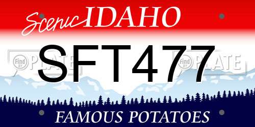 SFT477 Idaho License Plate
