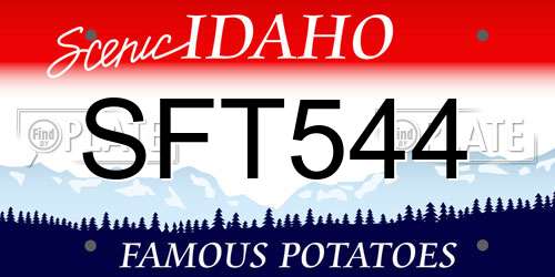 SFT544 Idaho License Plate