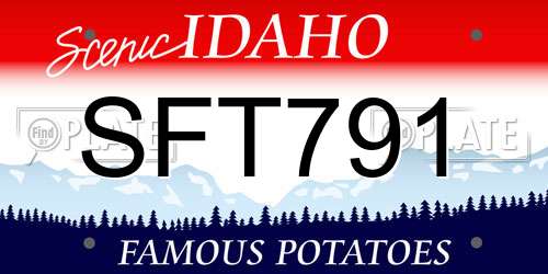 SFT791 Idaho License Plate