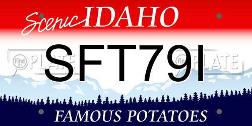 SFT79I Idaho License Plate