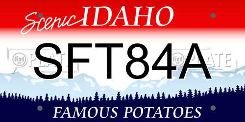 SFT84A Idaho License Plate