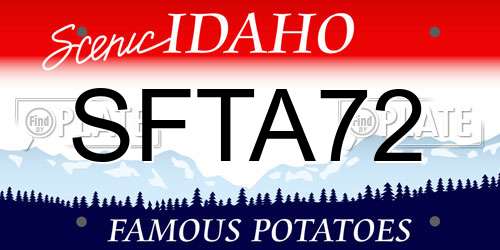 SFTA72 Idaho License Plate