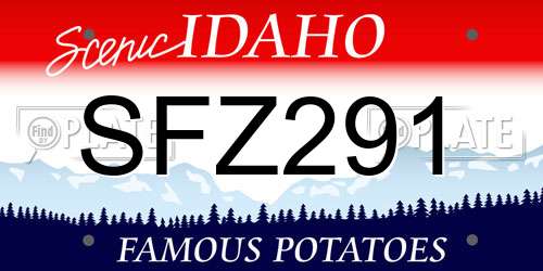 SFZ291 Idaho License Plate