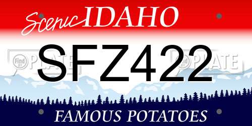 SFZ422 Idaho License Plate