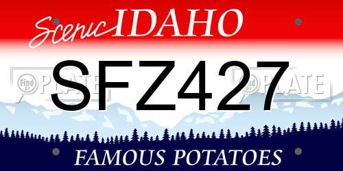 SFZ427 Idaho License Plate