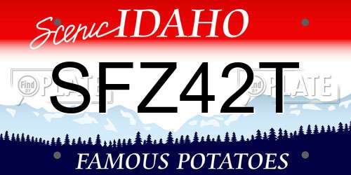 SFZ42T Idaho License Plate
