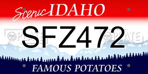 SFZ472 Idaho License Plate