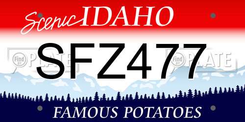 SFZ477 Idaho License Plate