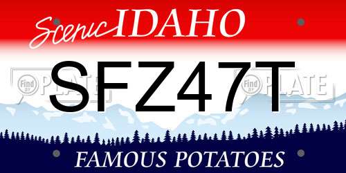 SFZ47T Idaho License Plate