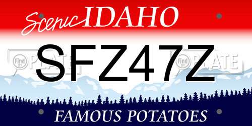 SFZ47Z Idaho License Plate