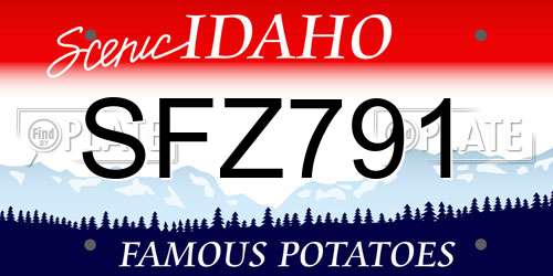 SFZ791 Idaho License Plate