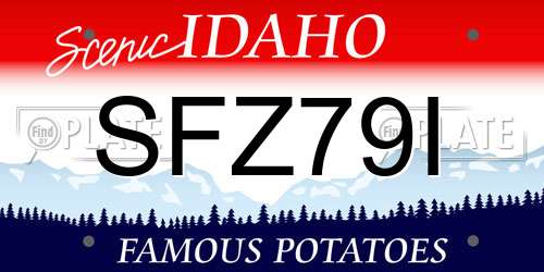 SFZ79I Idaho License Plate