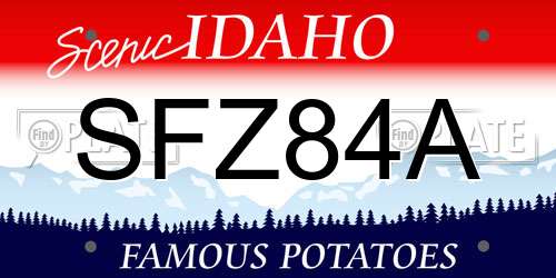 SFZ84A Idaho License Plate