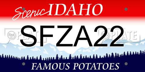 SFZA22 Idaho License Plate