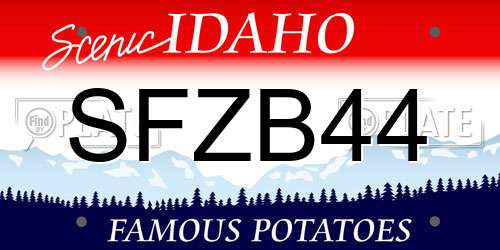 SFZB44 Idaho License Plate