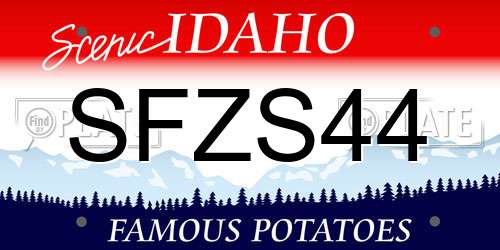 SFZS44 Idaho License Plate