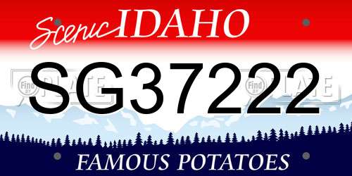 SG37222 Idaho License Plate