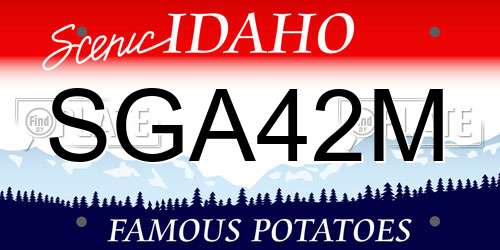 SGA42M Idaho License Plate