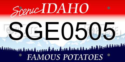 SGE0505 Idaho License Plate