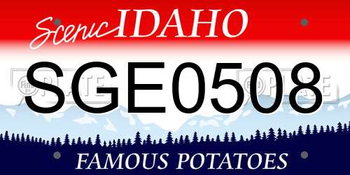 SGE0508 Idaho License Plate