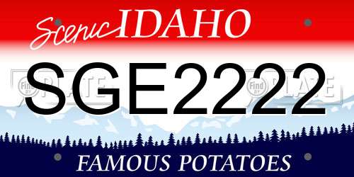 SGE2222 Idaho License Plate