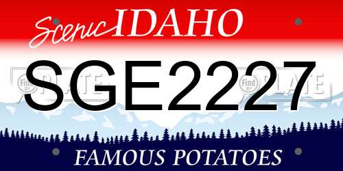 SGE2227 Idaho License Plate