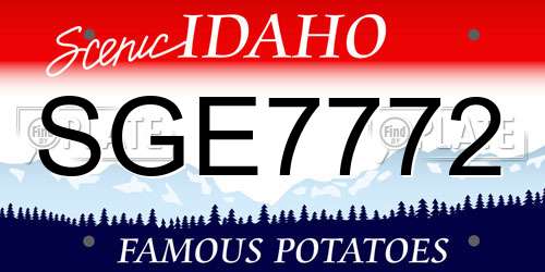 SGE7772 Idaho License Plate