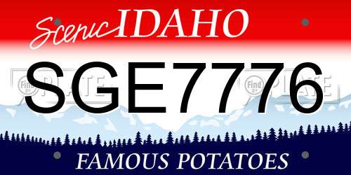 SGE7776 Idaho License Plate