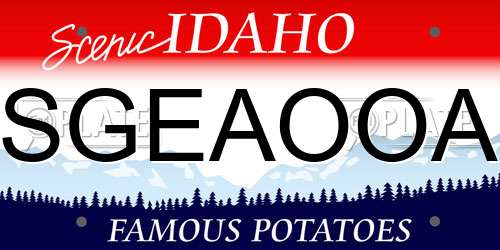 SGEAOOA Idaho License Plate