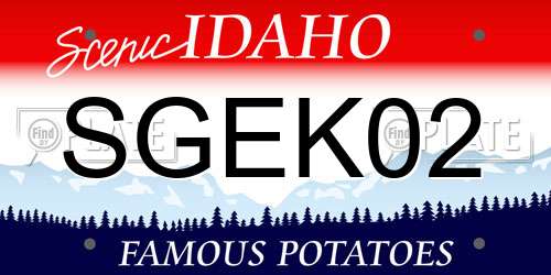 SGEK02 Idaho License Plate