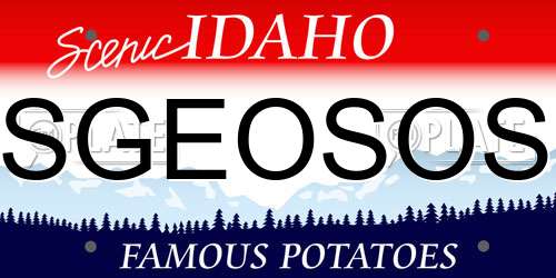 SGEOSOS Idaho License Plate