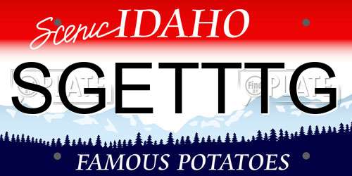 SGETTTG Idaho License Plate