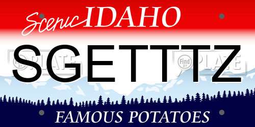 SGETTTZ Idaho License Plate