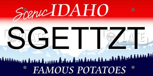 SGETTZT Idaho License Plate